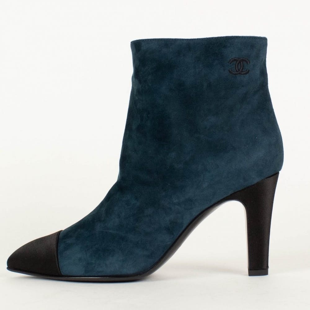 NWT Chanel Gabrielle Cap Toe Suede Short Boots - Picture 2 of 7
